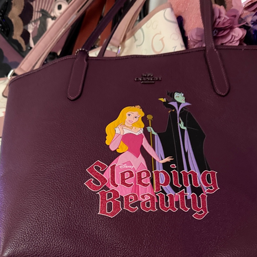 Coach Dark Purple Sleeping Beauty Tote
